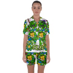 Teenage Mutant Ninja Turtles Satin Short Sleeve Pajamas Set by Mog4mog4