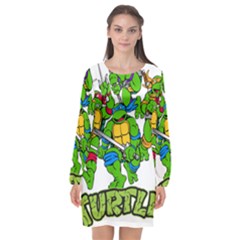 Teenage Mutant Ninja Turtles Long Sleeve Chiffon Shift Dress  by Mog4mog4