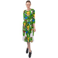 Teenage Mutant Ninja Turtles Ruffle End Midi Chiffon Dress by Mog4mog4