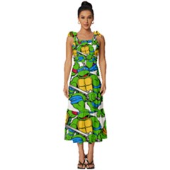 Teenage Mutant Ninja Turtles Tie-strap Tiered Midi Chiffon Dress by Mog4mog4