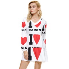 I Love Raisin  Tiered Long Sleeve Mini Dress by ilovewhateva