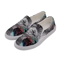 Lion King Head Women s Canvas Slip Ons by Mog4mog4