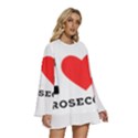 I love prosecco Round Neck Long Sleeve Bohemian Style Chiffon Mini Dress View3