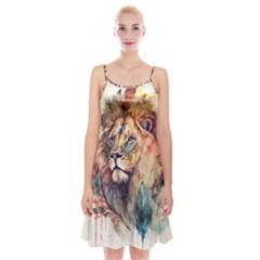 Lion Africa African Art Spaghetti Strap Velvet Dress by Mog4mog4