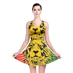 Lion Head Africa Rasta Reversible Skater Dress by Mog4mog4