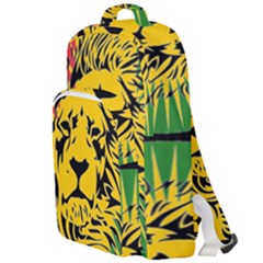 Lion Head Africa Rasta Double Compartment Backpack by Mog4mog4