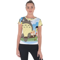 My Neighbor Totoro Totoro Short Sleeve Sports Top  by Mog4mog4