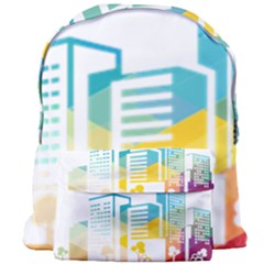 Silhouette Cityscape Building Icon Color City Giant Full Print Backpack by Mog4mog4