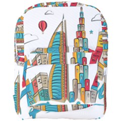 Burj Khalifa Skyline Clip Art Drawing Comic World Full Print Backpack by Mog4mog4