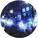 Tardis Background Space Wooden Puzzle Round View1