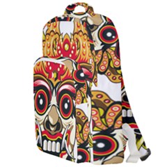 Bali Barong Mask Euclidean Vector Chiefs Face Double Compartment Backpack by Mog4mog4