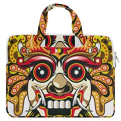 Bali Barong Mask Euclidean Vector Chiefs Face Macbook Pro 13  Double Pocket Laptop Bag by Mog4mog4