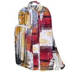 New York City Skyline Vector Illustration Double Compartment Backpack by Mog4mog4