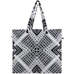 Black And White Modern Texture Seamless Print Fabric Pattern Canvas Travel Bag by Bakwanart