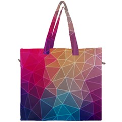 Multicolored Geometric Origami Idea Pattern Canvas Travel Bag by Bakwanart