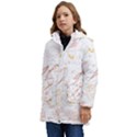 Weather Umbrella Rain Cloud Seamless Doodle Pattern Kids  Hooded Longline Puffer Jacket View3