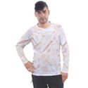 Weather Umbrella Rain Cloud Seamless Doodle Pattern Men s Pique Long Sleeve Tee View1