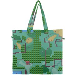 Green Retro Games Pattern Canvas Travel Bag by Bakwanart