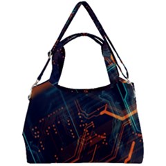 Abstract Colorful Circuit Double Compartment Shoulder Bag by Bakwanart