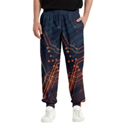 Abstract Colorful Circuit Men s Elastic Waist Pants by Bakwanart