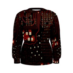 Red Computer Circuit Board Women s Sweatshirt by Bakwanart