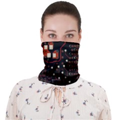 Red Computer Circuit Board Face Covering Bandana (adult) by Bakwanart