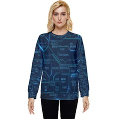 Technology Computer Circuit Boards Electricity Cpu Binary Hidden Pocket Sweatshirt by Bakwanart