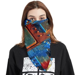 Gray Circuit Board Electronics Electronic Components Microprocessor Face Covering Bandana (triangle) by Bakwanart