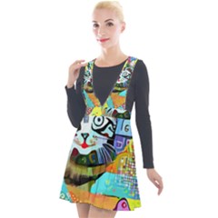 Kitten Cat Pet Animal Adorable Fluffy Cute Kitty Plunge Pinafore Velour Dress by 99art