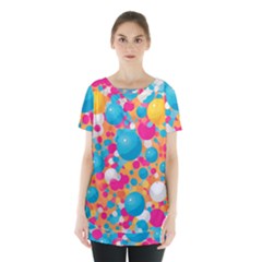 Circles Art Seamless Repeat Bright Colors Colorful Skirt Hem Sports Top by 99art