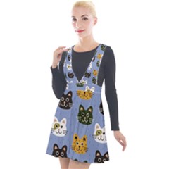 Cat Cat Background Animals Little Cat Pets Kittens Plunge Pinafore Velour Dress by 99art