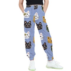 Cat Cat Background Animals Little Cat Pets Kittens Kids  Elastic Waist Pants by 99art