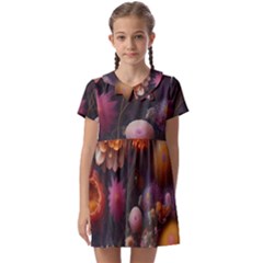 Flowers Petals Blossoms Art Flora Kids  Asymmetric Collar Dress by 99art