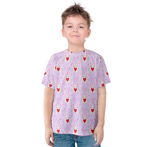 Easter Easter Bunny Hearts Seamless Tile Cute Kids  Cotton Tee by 99art