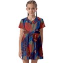 Background Graphic Beautiful Kids  Asymmetric Collar Dress View1