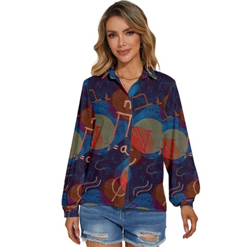 Background Graphic Beautiful Women s Long Sleeve Button Up Shirt by 99art