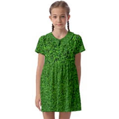 Green Grass Texture Summer Kids  Asymmetric Collar Dress by 99art