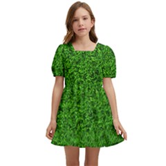 Green Grass Texture Summer Kids  Short Sleeve Dolly Dress by 99art