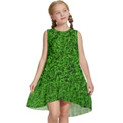 Green Grass Texture Summer Kids  Frill Swing Dress by 99art