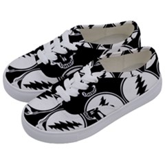 Black And White Deadhead Grateful Dead Steal Your Face Pattern Kids  Classic Low Top Sneakers by 99art