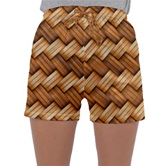 Wooden Weaving Texture Sleepwear Shorts by 99art