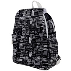 Music Pattern Black White Top Flap Backpack by 99art