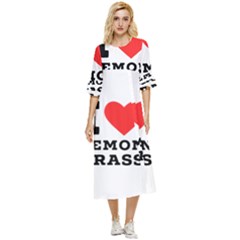 I Love Lemon Grass Double Cuff Midi Dress by ilovewhateva