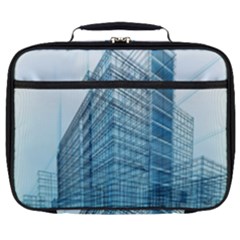 Architecture Blue Drawing Engineering City Modern Building Exterior Full Print Lunch Bag by 99art