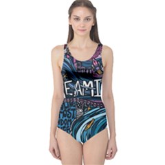 Graffiti Art Psychedelic Art Graphic Design Modern Art One Piece Swimsuit by 99art