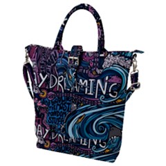 Graffiti Art Psychedelic Art Graphic Design Modern Art Buckle Top Tote Bag by 99art