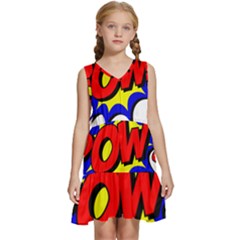 Pow Comic Comic Book Fight Kids  Sleeveless Tiered Mini Dress by 99art