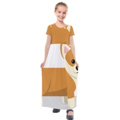 Corgi Dog Puppy Kids  Short Sleeve Maxi Dress by 99art