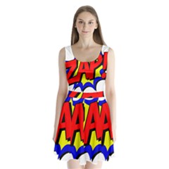 Zap Comic Book Fight Split Back Mini Dress  by 99art