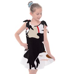 Bat Broom Broomstick Kids  Tie Up Tunic Dress by 99art